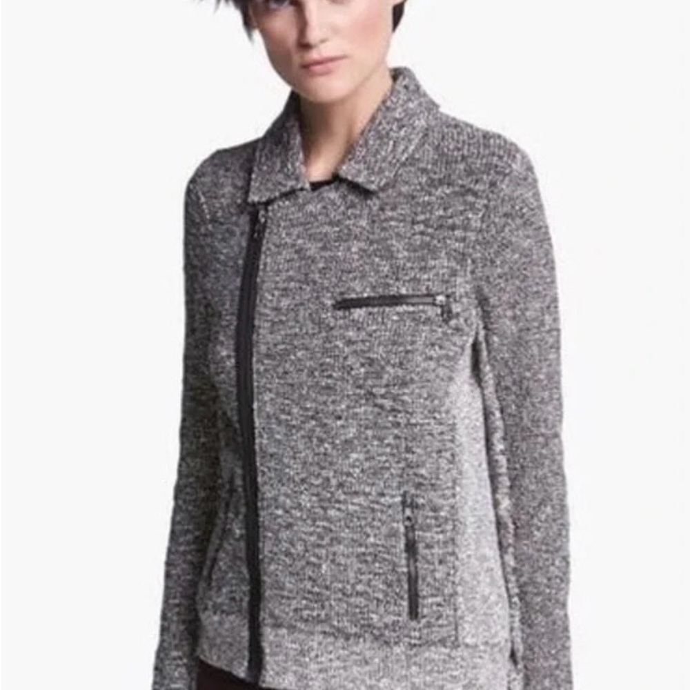 Rag & Bone Hart Tweed Moto Jacket Gray Biker Zip Women’s Small